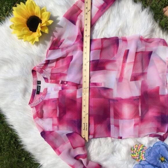 A.N.A Sheer Blouse Long Sleeve Size XS Pink Shirt - Picture 5 of 10